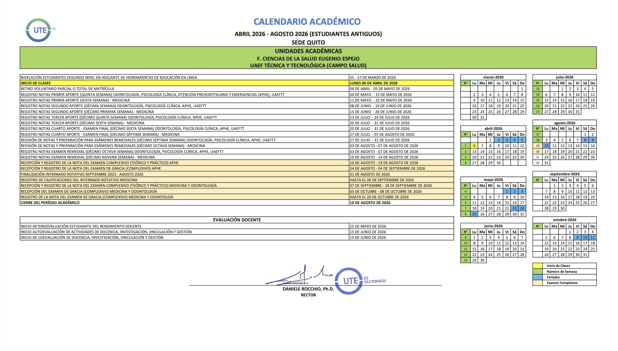 Calendario académico