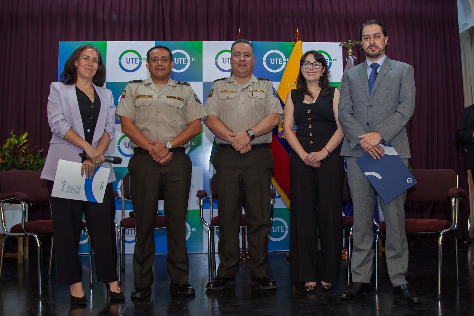Representantes de UTE, ISSPOL y Policía Nacional en alianza estratégica para formación policial en Ecuador