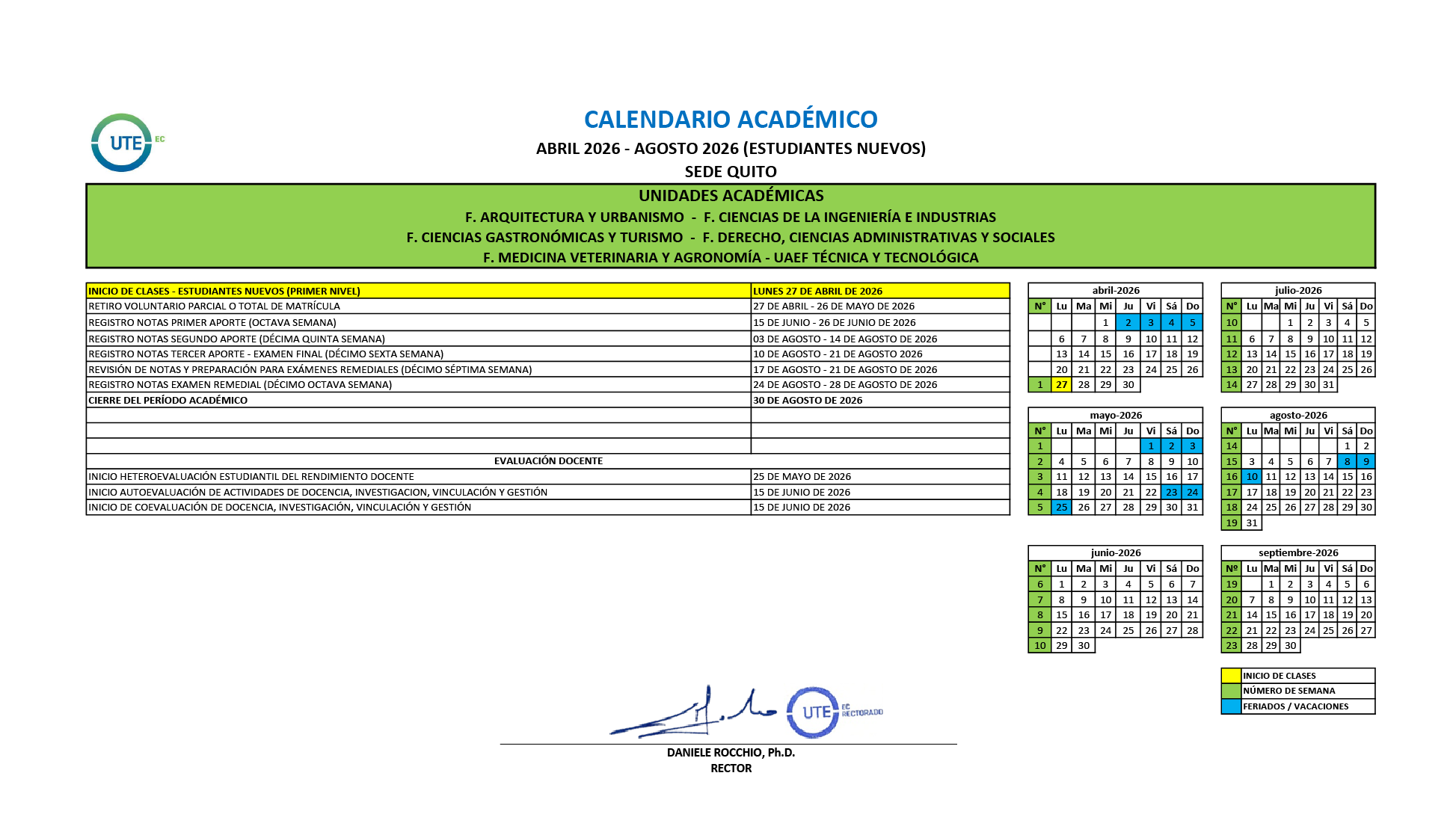 Calendario académico