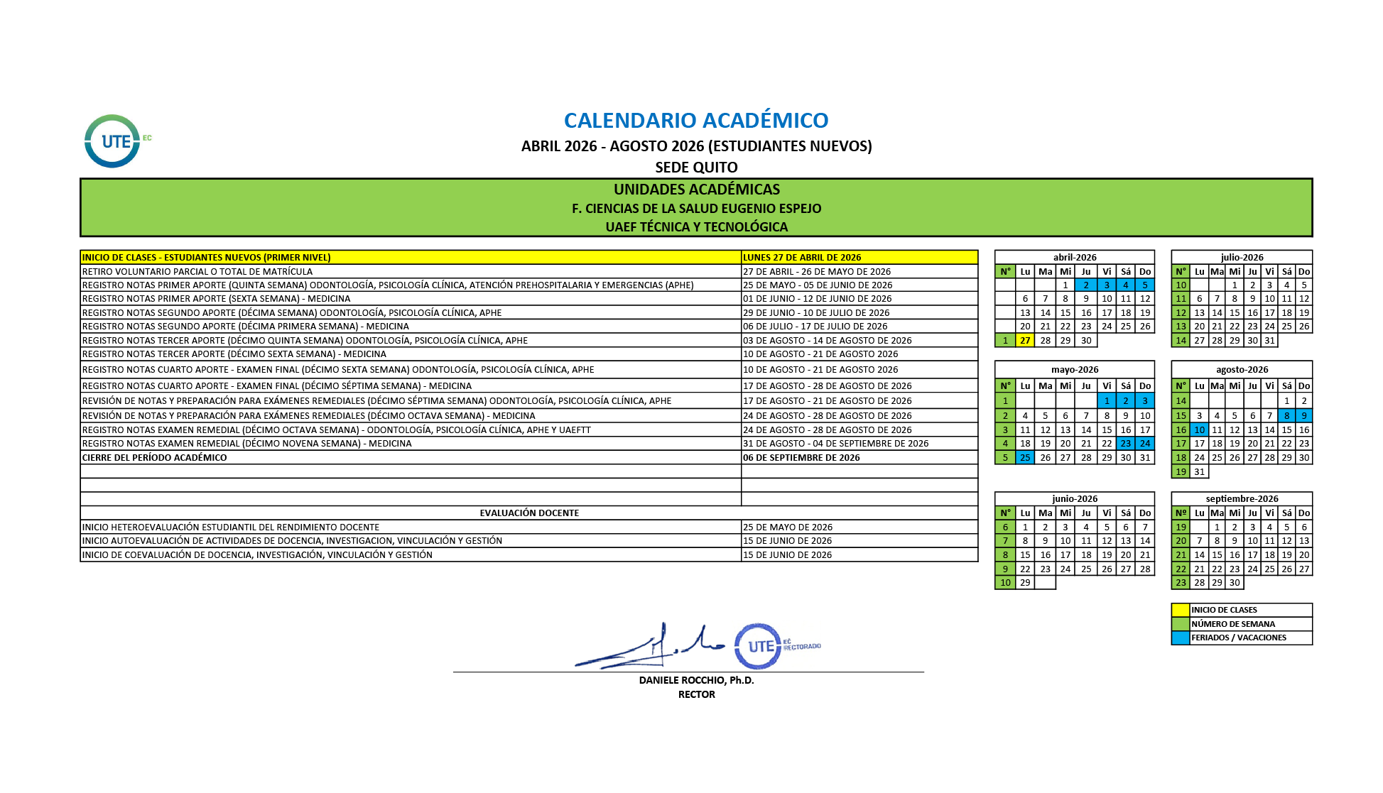 Calendario académico